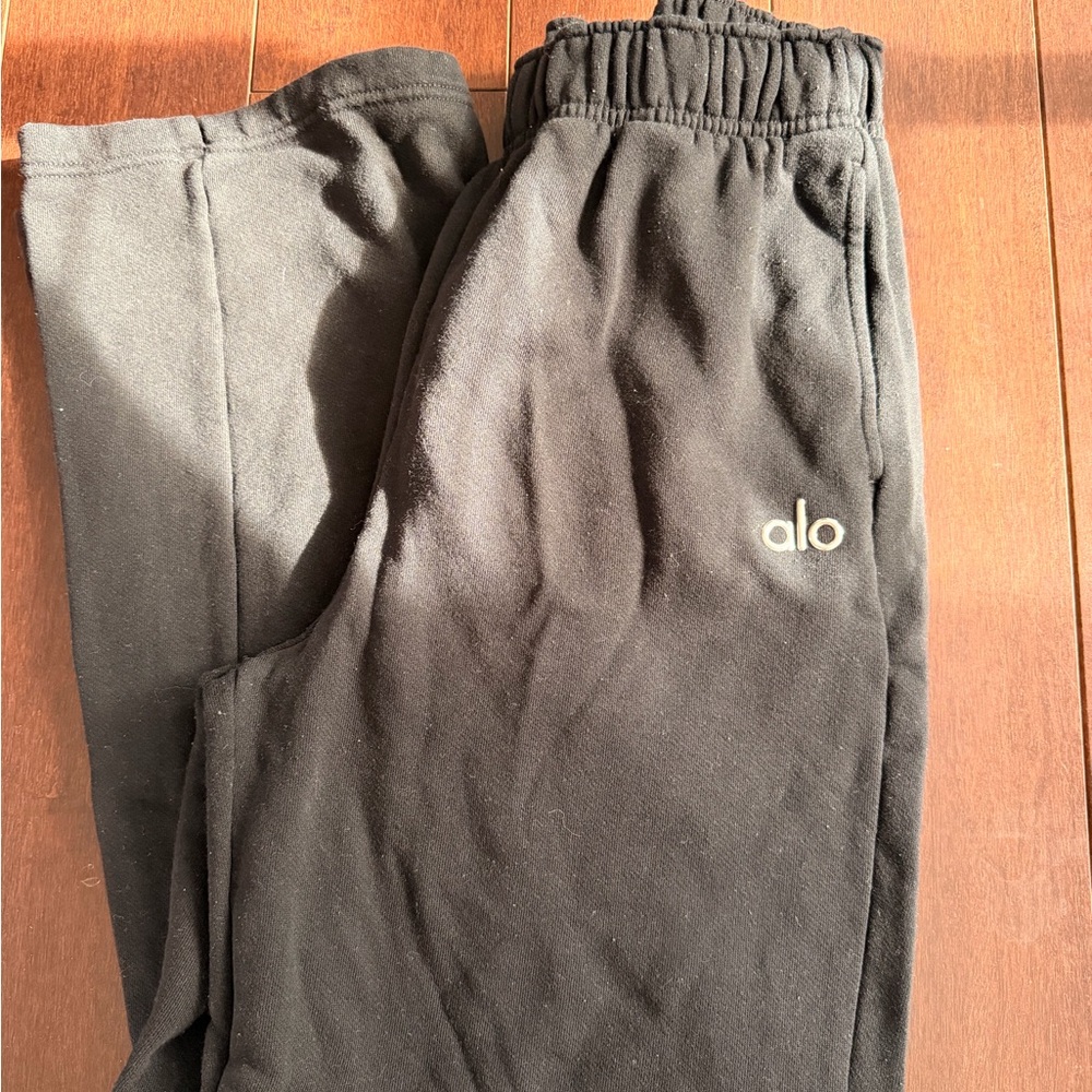 ALO Yoga Kids Black Joggers with Subtle Logo